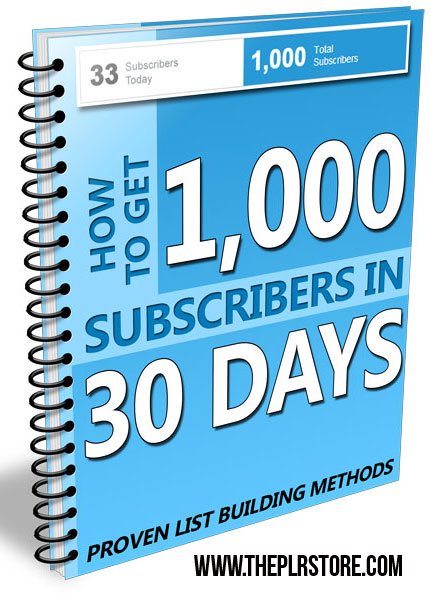 1000 Subscribers In 30 Days Mrr Ebook Private Label Rights