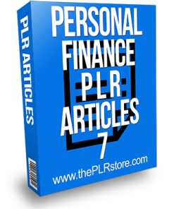 Personal Finance PLR Articles 7