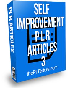 Self Improvement PLR Articles 3