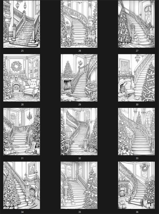 Indoor Staircases PLR Coloring Book