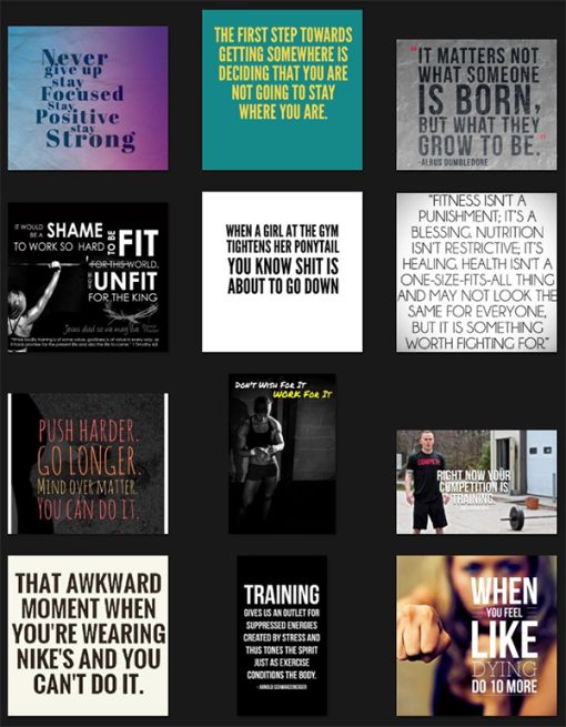 Fitness Quotes PLR Graphics Vol 36