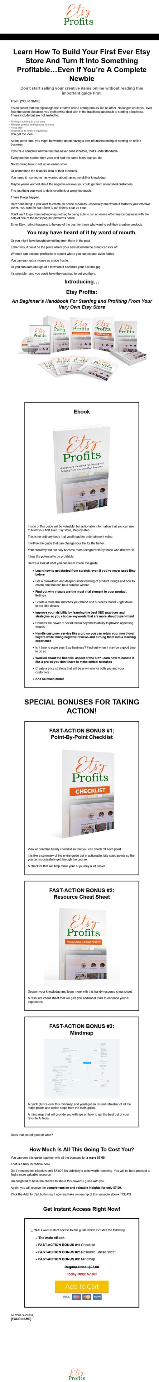 Etsy Profits Ebook and Videos MRR