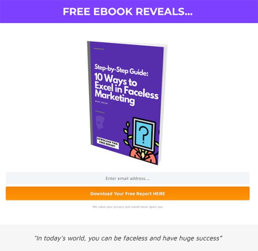 Faceless Marketing Ebook and Videos MRR