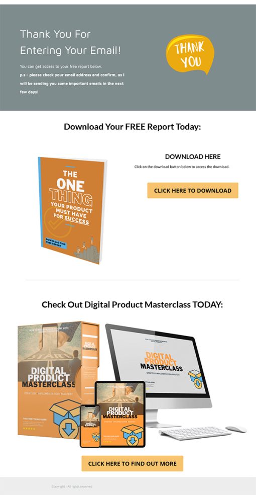 The One Thing Product Needs for Success MRR Report