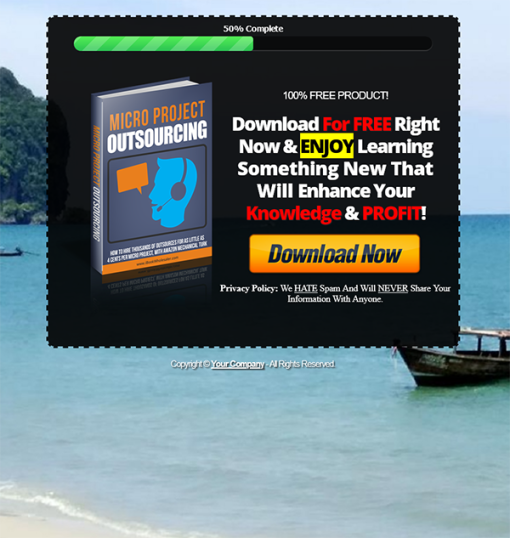 Micro Project Outsourcing MRR Ebook Squeeze Page